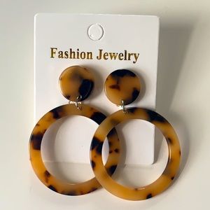 Leopard Resin Tortoise Shell Earrings